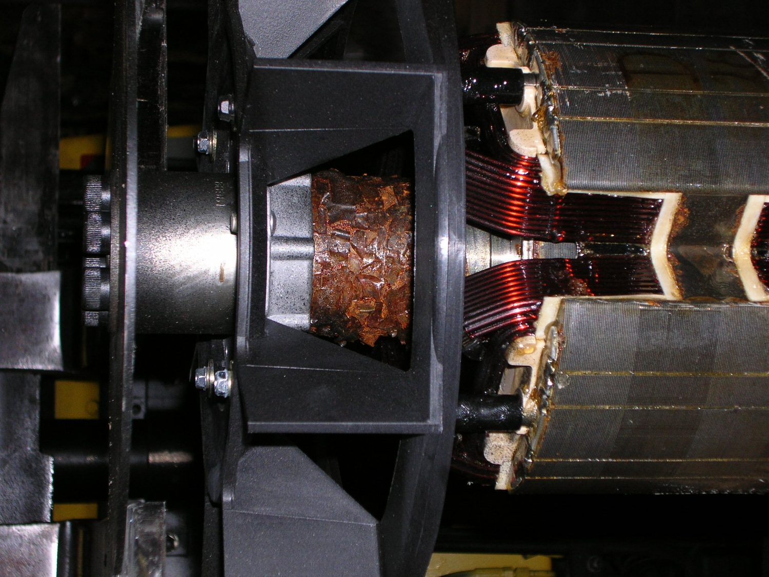Rust and corrosion inside an electric motor