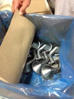 Metal parts packed in a corrugated VCI carton